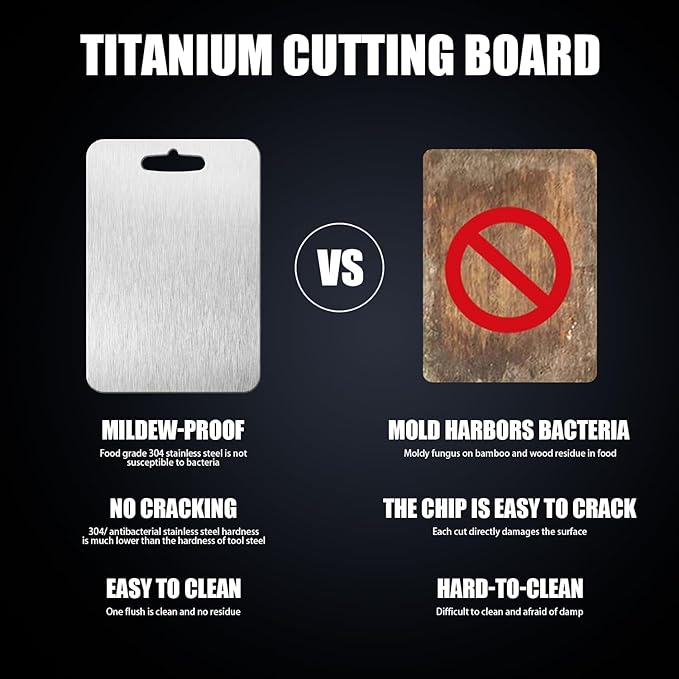 Cutting Board Double Sided,2 Pcs Vegetable Board With Sharpening Stone,Large Size+Small Size,Food Grade Stainless steel and Wheat straw PP Material,Eco-Friendly (Silver)