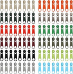 DOITEM 96Pcs Zipper Repair Kit - 12 Colors, 3# Zipper Pulls, Rescue Kit for Clothing, Jackets, Purses, Luggage, Backpacks