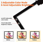 Wireless Rechargeable A3 LED Light Pad w/Built-in Foldable Stand, 3 Color Tone, 6 Levels of Brightness, Battery Powered Evenly Illuminated Light Box for Tracing Drawing and Diamond Painting