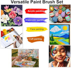 Transon Art Painting Brush Assorted Set of 12 for Acrylic Watercolor Gouache Hobby Painting White
