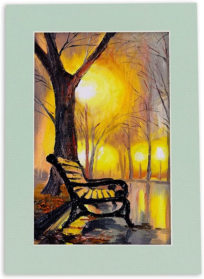 5x7 Mat for 8.5x11 Frame - Precut Mat Board Acid-Free Show Kit with Backing Board, and Clear Bags Honeydew Green 5x7 Photo Matte For a 8.5x11 Picture Frame Matboard for Framing, Pack of 25 Mats