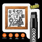 3Pcs Black Jumbo Poster Markers, 15MM Thick Permanent Acrylic Graffiti Markers, Wide Tip Paint Marker for Canvas, Posters Board, Fabric, Window, Glass, Wood, Teachers,Banner painting supplie
