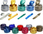Shimmer Metallic Acrylic Paint Metallic Chalk Paste 1.7oz/50ml, Ideal for Wood/T-Shirts/Glass/Stone, DIY Crafts Projects Glitter Pearlescent Golden Pigment Suitable for Beginners Artists (Pearlescent Green)