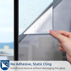 rabbitgoo Window Privacy Film One Way Window Tint for Home, Removable Reflective Heat Sun Blocking Anti UV Glass Door Covering, Mirror Tinting Film House Office, 29.5 in X 13.1 Feet, Silver