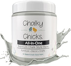 Chalky Chicks All-in-One Chalk Paint for Furniture or Cabinet - 8 Fl Oz - Matte Finish Normandy (Light Gray) for Metal, Wood Furniture Paint - No Sanding All-in-One for Home Decor & Crafts, USA Made
