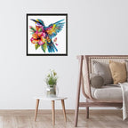 Wooden Puzzle for Adults, Hummingbird Jigsaw Puzzles 200 Piece, Unique Shapes Family Reunion Puzzle for Adults and Kids, Beautiful Package, Best Gift for Family Friends Medium 11.4x11in