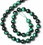 38PCS 10mm Top AAA Green Tiger Eye Beads Natural Stone Round Loose Beads for Jewelry Making DIY Bracelet,Necklace, Earrings 15" Inch