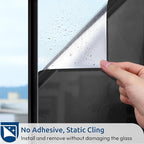 rabbitgoo Window Privacy Film One Way Window Tint for Home, Removable Reflective Heat Sun Blocking Anti UV Glass Door Covering, Mirror Tinting Film House Office, 23.6 in X 9.8 Feet, Black Silver