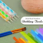 Mandala Rock Painting Kit - Mandala Dotting Tools Kit - 5 Large Wooden Rocks for Painting with Stencil Supplies, Dotting Tools for Paint Rocks - Dot Art and Crafts for Adults