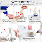 SPEENSUN Yarn Ball Winder, Crochet Yarn Winder, Efficient Yarn Cake Maker Make 3.5oz Yarn Cakes, Easy to Use and Install Crochet Yarn Roller with Lower Noise, The Helper for Knitting Enthusiast
