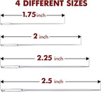 Large Eye Sharp Stitching Needles for Needlework 1.75-2.5 inches - 28 Embroidery Needles for Hand Sewing Variety Sizes in a Handy Storage Tube
