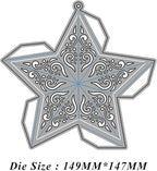 Metal Cutting Dies DIY Merry Christams Embossing Stencil Template Scrapbooking Card Making Mold Photo Album Arts Crafts Tools (Christmas Star- 14.9x14.7cm)