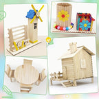 WISYOK 1500 Pcs Wooden Popsicle Sticks for Crafts, 4.5 Inch, Lollipop & Ice Cream Sticks for Creative Designs or DIY Craft, Home Art Projects