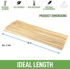 Zulay Kitchen Authentic Bamboo Marshmallow Smores Sticks - 40 Extra Long 30" Roasting Skewers - 5mm Heavy-Duty Bamboo - Ideal for Grilling & Camping