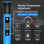Soldering Iron Kit, 80W 110V Fast Heat up in 10s LCD Digital Adjustable Temperature Soldering Gun Thermostatic Soldering Kit for Electronic