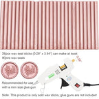 Rose Gold Wax Seal Sticks 26pcs, Andotopee Glue Gun Wax Seal Sticks for Wax Seal Stamp, Premium Sealing Wax for Envelope Letter Seal Wedding Invation Craft Adhesive, Great Gift Ideas (Mini Size)