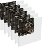 Centurion Deluxe Professional Oil Primed Linen Stretched Canvas, 11oz Linen, 6x6 - Box of 6, 0.67" Deep Canvases, Kiln-Dried Stretchers, Back Stapled, Premium Medium Weight Canvas for Oil Paintings