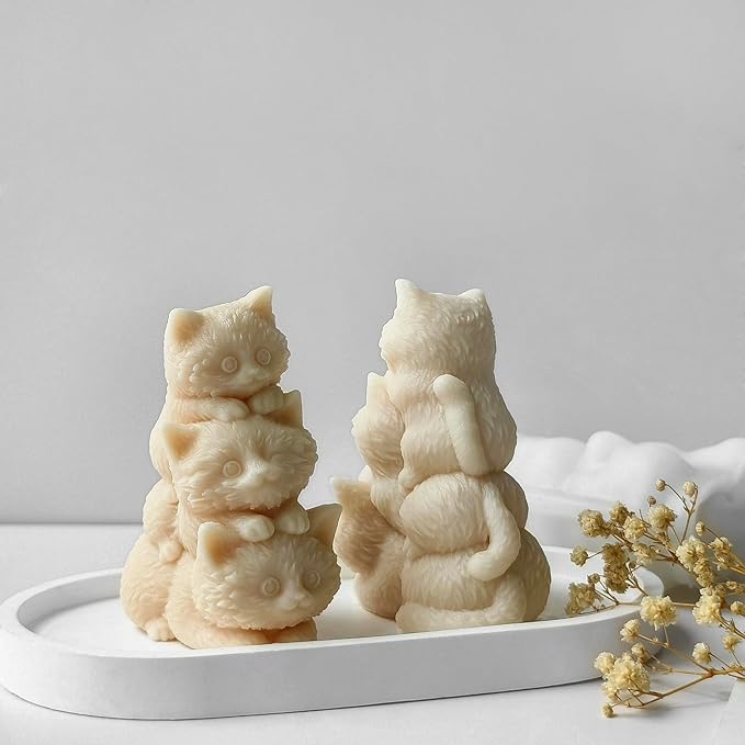 Cat Soap & Candle Mold - Silicone 3D Molds for Candy & Home Decor - Resin Casting & Making Molds