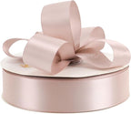 HUIHUANG Satin Ribbon 1-1/2 inch x 100 Yards Dusty Rose Double-Faced Satin Ribbon Dusty Pink Ribbons for Flower Bouquet, Gift Wrapping, Eternal Roses, DIY Crafts, Bridal Shower Wedding Decor