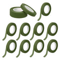 MECCANIXITY 12 Rolls Floral Tapes, 30 Yard x 1/16 in Florist Crepe Flowers Bouquets Tape Adhesive Waterproof for Flower Arranging Wrapping, Grass Green