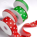 Polka Dot Grosgrain Ribbon 1.5 Inch, 25 Yards Spool Red and White Dot Craft Ribbon for Christmas Gift Wrapping DIY Crafts Hair Bows Wedding Party Decor Sewing and Home Decoration