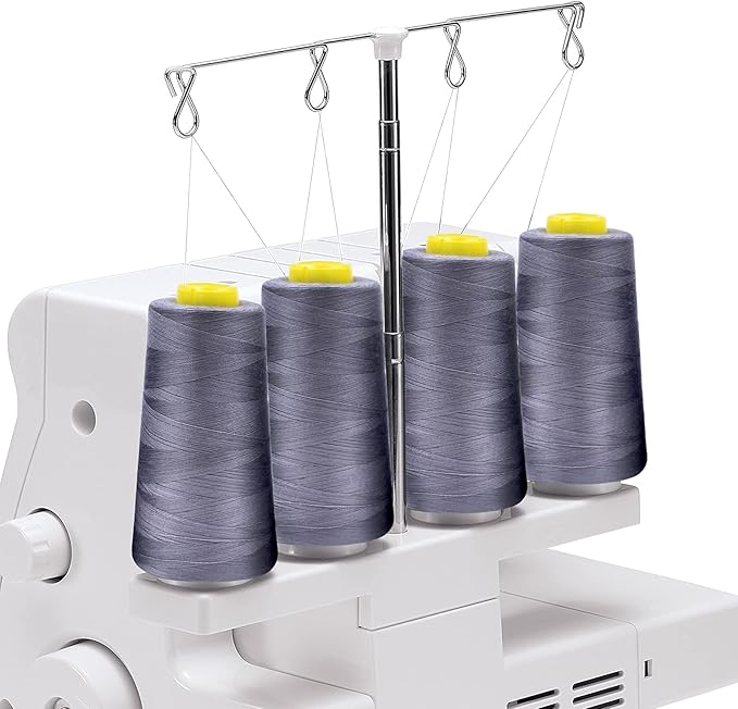 Tortoise 4 Cones of 3000 Yards Each Spool Thread for All Purpose, Serger, Overlock, Quilting, Sewing Machine - 40S/2 Black 100% Polyester