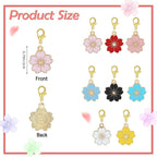 BEEFLYING 16Pcs Flower Stitch Marker Charms for Crocheting and Knitting, Alloy Enemal Crochet Knit Stitch Marker Pendant with Lobster Clasp for Sewing Quilting Handmade Jewelry