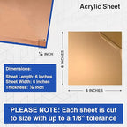 Duco USA-Made Clear Cast Acrylic Sheet 1/8 Inch Thick 6" x 6" - 12 Pack of Transparent Plexiglass Sheet - Lightweight Acrylic Board for Window Replacements, Displays, Signs, and More
