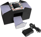 GSE Games & Sports Expert 4-Deck Automatic Card Shuffler, AC/DC-Power & Battery-Operated Shuffler Machines for Playing Cards, Blackjack, Texas Hold'em, Canasta, Bridge, UNO