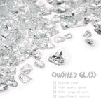 Crushed Glass for Resin Art, Broken Glass Pieces for Crafts Vase Filler Home Decorations,Crushed Glass for Crafts,3-6mm,1.5 Pound (Crystal/Transparent)