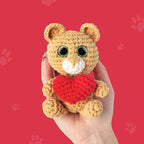 Cookie Box Crochet Kit for Beginners – Gift Set to Make Bear Charlie Amigurumi Plushie – Easy DIY Crochet & Knitting Starter Kit with Video and PDF Tutorials