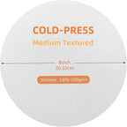 FEITAKE Round Watercolor Paper 100% Cotton/Cold Pressed / 140lb (300gsm) 8" Diameter 30 Sheets Pack Art Paper for Watercolor Gouache Ink Acrylic & Crafting