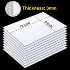 MEARCOOH 3mm Self Adhesive Foam Sheets Crafts, White 9x12 Inch Sticky Eva Foam Paper for Crafts Cardmaking Cushion Embroidery Classroom Stamp Crafts