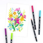 Tombow 56185 Dual Brush Pen Art Markers, Bright, 10-Pack. Blendable, Brush and Fine Tip Markers