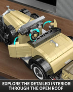 Mould King 10115 Classic Vintage Car Building Kit, Retro Car Building Blocks Sets, 1:16 Scale Convertible Sports Cars Display Model, Collectible Set for Adults to Build, Toys for Teen(897 Pieces)