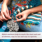 LUNARM Stitch Markers for Crocheting with Plastic Box, 80 Pcs Small and 80 Pcs Large Open Knitting Markers Rings for DIY Handmade Crafts