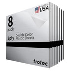 Trotec | Metallic Looking Acrylic Sheet | 12"x12"x1/8", 8 Pcs | Brushed Aluminum/Black | Metallic Finish - Scratch Resistant for Laser Engraving & Cutting,Printing,Glowforge,Name Plate | USA Made