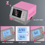 WORKPRO Soldering Station, 60W Soldering Iron Kit Digital Display, 5 Extra Iron Tips, Precision Temperature Control Solder Station for Electronic Repair, DIY Enthusiasts - Pink Ribbon