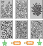6 PCS Polymer Clay Texture Sheets Plants Clay Texture Mat for Using with Clay Cutters Pottery Earrings Jewelry DIY Making