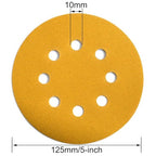 5-Inch 8-Hole Hook and Loop Sanding Discs 220-Grit Random Orbit Sandpaper, 50-Pack