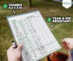SWOOC Games® - 5 Big Premium Laminated Yardzee & Farkle Score Cards (11.5in x 8in) with Rules - Large Reusable Dry Erase Pads for Giant Outdoor Dice