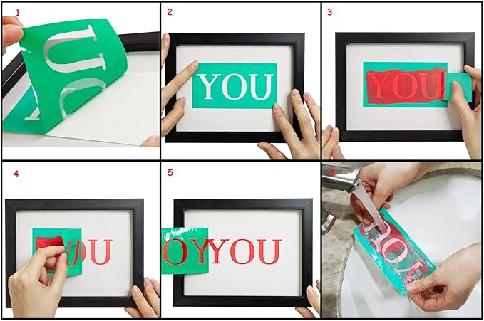 Wonderful Time Christmas Stencils Self Adhesive Silk Screen Stencil Reusable Silk Screen Transfer Winter Xmas Screen Print Stencil for Craft on Wood, Fabric, Wall, Windows, DIY Home Christmas Decor