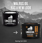 Walrus Oil - Polymerized Linseed Oil. 100% Natural, VOC-Free, Fast Curing Wood Sealer. Food-Contact Safe, 16oz Can