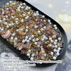 Assorted Glass Beads for Jewelry Making Multi Size Colors Glass Star Moon Seed Pearl Spacer Beads for Bracelets Necklace Earring Making(White Brown)