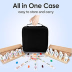 Mexican Train Dominoes Double 15 with 8 Wooden Holders | 136 Colorful Number Dominos Tiles for Adults, Travel Board Game for Family Nights, Cognitive Strategy Games for 2-8 Players