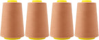 Mandala Crafts 4 Pack of Serger Threads Cones Spools - 40S/2 24000 Yards Polyester Copper Threads for Sergers Machine and Overlock Quilting Sewing Machine