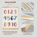2-Pack Alphabet and Number Posters for Kids,Modern ABC and 0-10 Wall Chart Set on Natural Linen,Educational Decor for Toddlers, Preschool Classroom, Nursery, Playroom 14x18.5In (ABC+123)