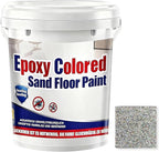 Epoxy Colored Sand Floor Paint, Epoxy Floor Paint for Concrete, High Gloss Marble Effect Coating, Waterproof Non-Slip Concrete Paints, Suitable for Indoor/Outdoor Use (Colorful,64 oz/2 kg)