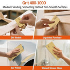 Sand Paper Assortment, 52 Sheets Assorted Grits 120/150/180/240/320/400/600/800/1000/1500/2000/2500/3000, 4 Sheets Each, 9 x 3.6 Inches, Dry & Wet Sanding, Abrasive Sanding Sheets