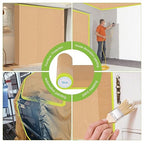 12Inchx50Feet Pre-Taped Masking Paper Roll - Heavy Painters Paper with Adhesive, Tear-Resistant for Auto Body, Wall Painting, Floor Protection, Furniture&DIY Projects(6 Roll) (6, 12inch*50feet)